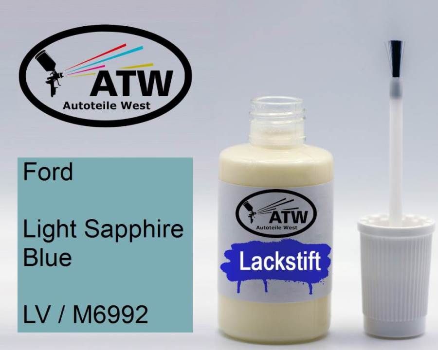 Ford, Light Sapphire Blue, LV / M6992: 20ml Lackstift, von ATW Autoteile West.